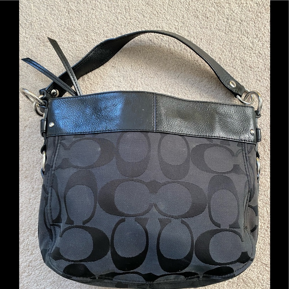 Coach Black and Gray Shoulder Bag
